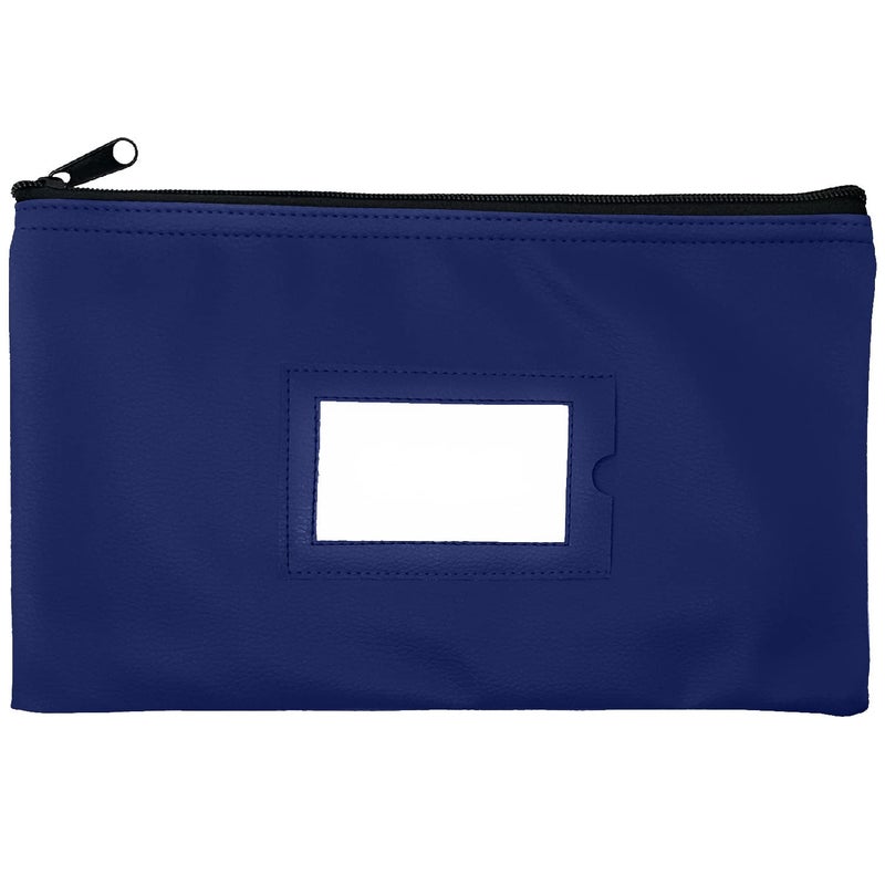 GIDABRAND Money Bank Deposit Bag with Zipper | 11x6 inch | Navy blue | Durable Leatherette Money Cash Coin Check Wallet Pouch for Men & Women with Framed ID Window and Blank Card | by GIDABRAND (1) - Image 1